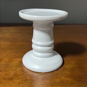 White Ceramic Candle Holder with Pedestal Design